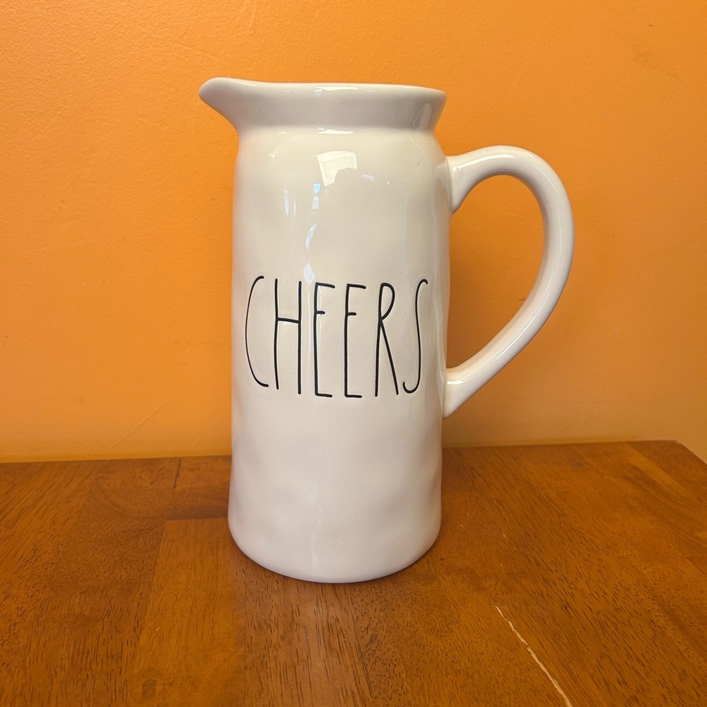 💚💚5/25💚💚 Rae Dunn White Ceramic Pitcher with CHEERS Script